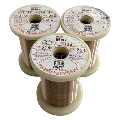CuNi6 NC010 CuNi Alloy Σύρμα από κράμα υψηλής απόδοσης χαμηλής αντίστασης με βάση το χαλκό για ηλεκτρική θέρμανση